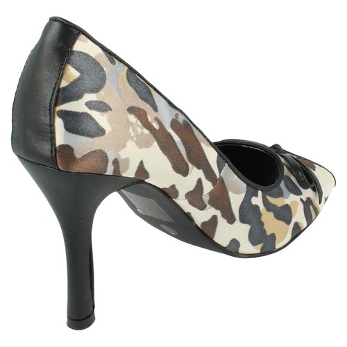 Zapatos de tacón Spot On Peep Toe para dama F1R380 - Imagen 6 de 11