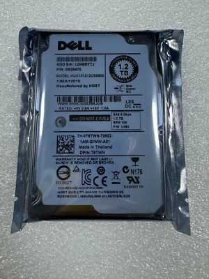 New Dell 1.2TB 6G 10K 2.5'' SAS 0T6TWN T6TWN HUC101212CSS600 HDD Hdd 0 hour