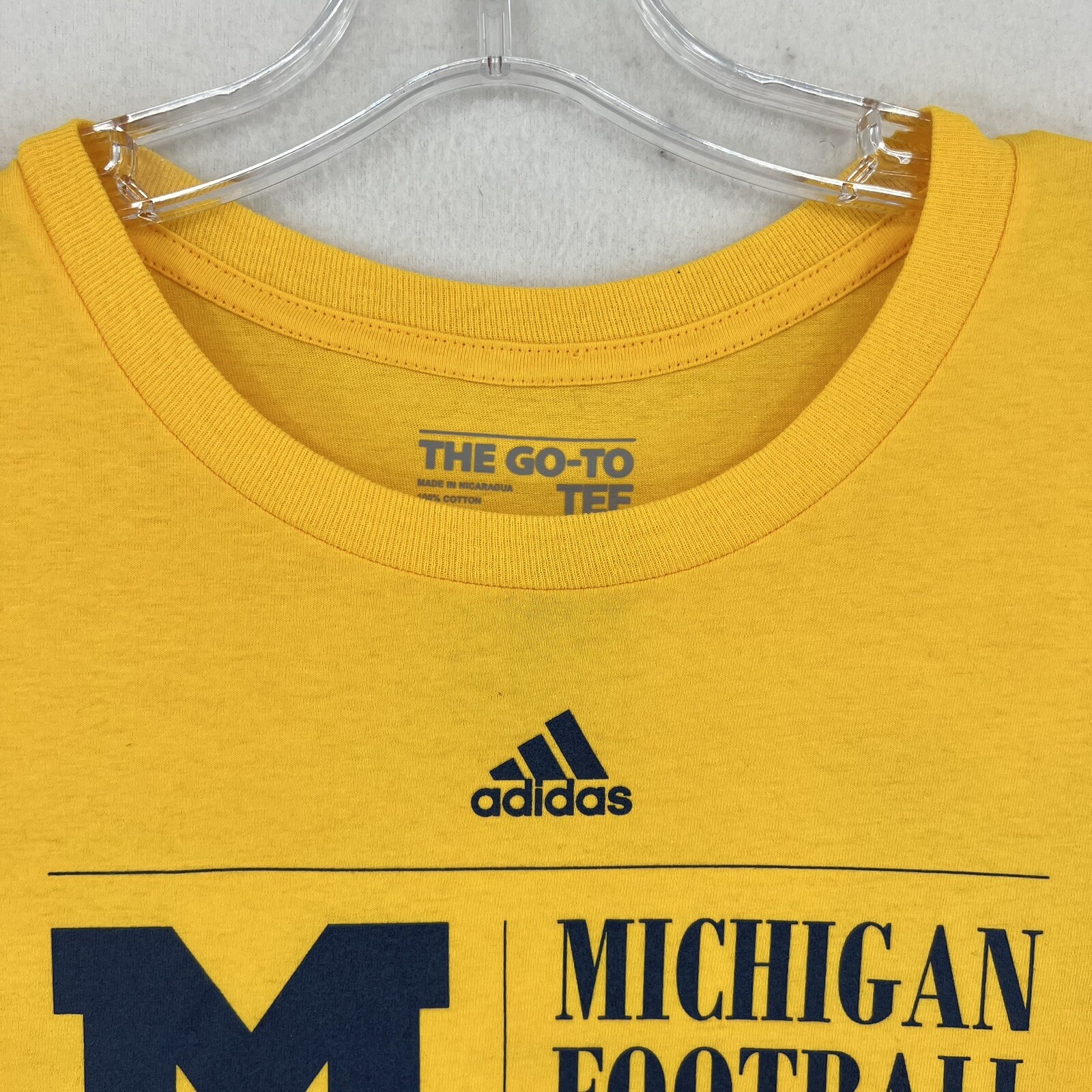 Adidas Michigan Wolverines Football Tradition T-shirt Size L Yellow - 2015 thumbnail 3