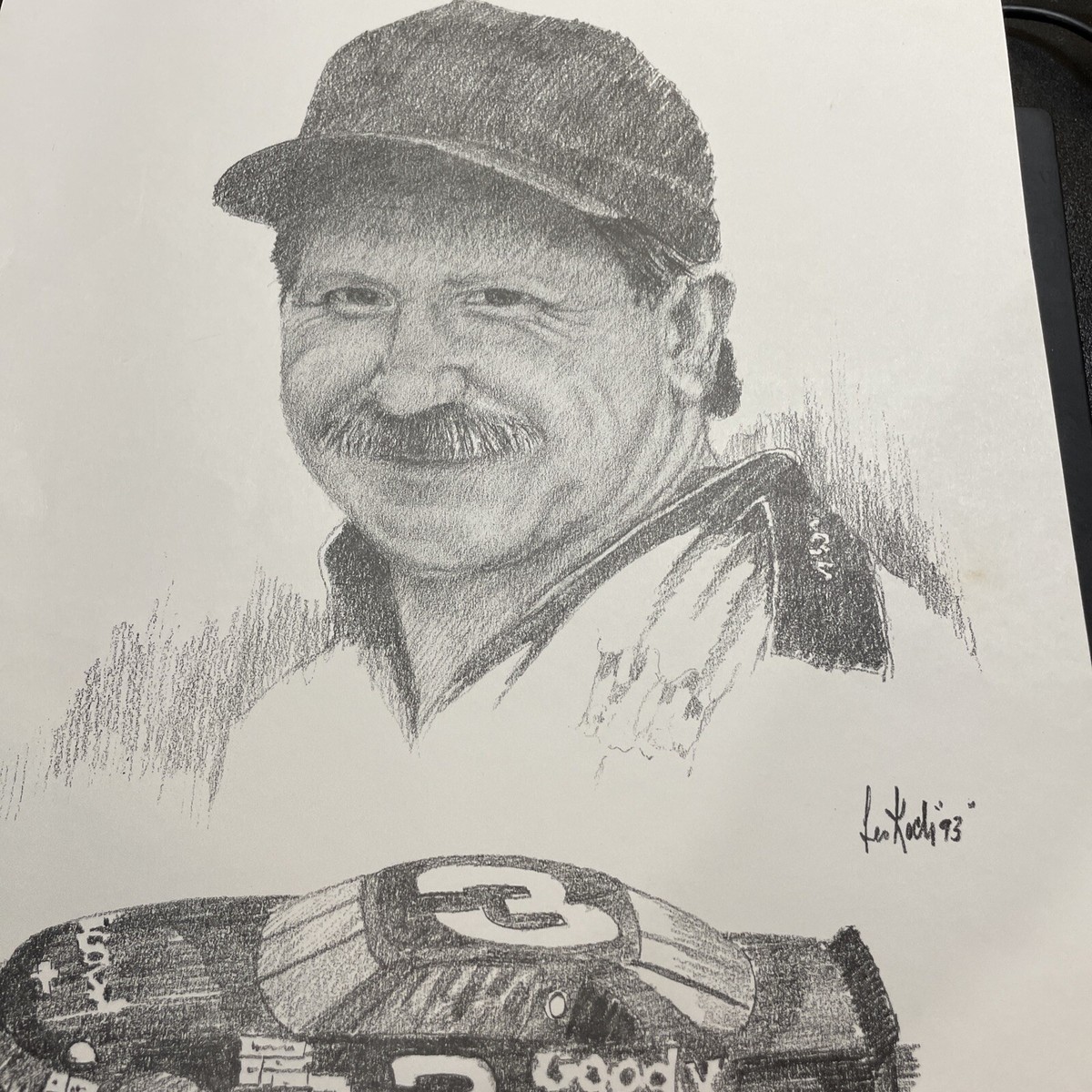 Leo Koch '93 Original Graphite Drawing Dale Sr #03 Goodyear Leo Koch '93 Original Graphite Drawing Dale Sr #03 Goodyear