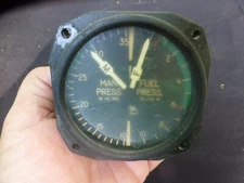 Garwin Fuel & Manifold Pressure Indicator 22-260-04  Airplane Aircraft Gauge