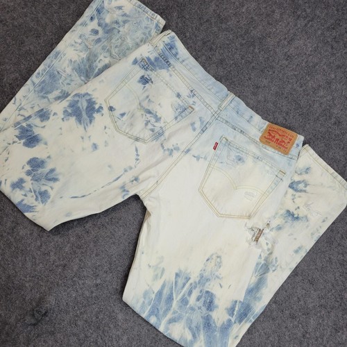 Levis 508 Jeans Mens 36X34 White Acid Wash Distressed Grunge Streetwear Y2K