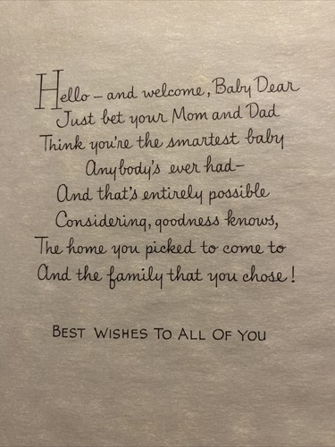 Vtg 1960s New Baby Newborn Wecolme Baby Card Baby Rattle Flowers Silvers P8b - Picture 10 of 17