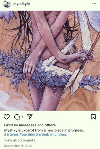 GREEK GODDESS ARTEMIS Fantasy Painting KYLE FISHER 21st c. American PA NJ Artist - Picture 7 of 7