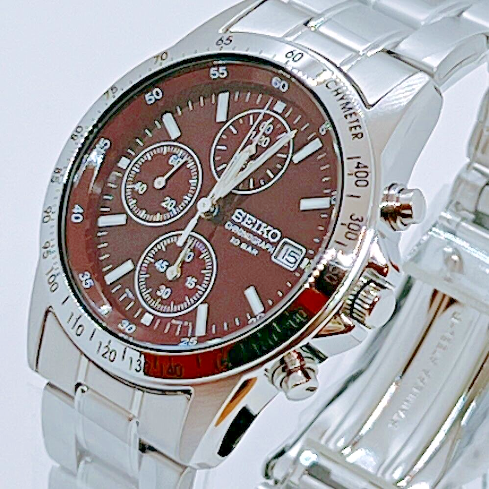 SEIKO SPIRIT SBTQ045 Chronograph Men's Watch Dial Color Red