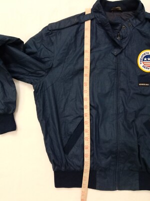 Members Only Mens Zipper Jacket Navy Blue 15/16 Made In Hong Kong
