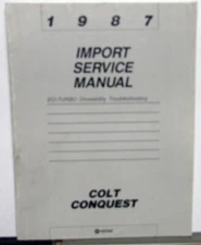 1987 Dodge Colt Chrysler Conquest Service Shop Manual ECI-Turbo Troubleshooting