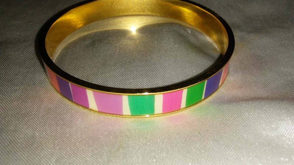 KATE SPADE BRACELET BANGLE MULTI COLOR STRIPED BLOCK eBay