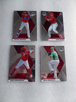 2021 PANINI MOSAIC MLB 4 CARD PHILADELPHIA PHILLIES BUNDLE INC HARPER