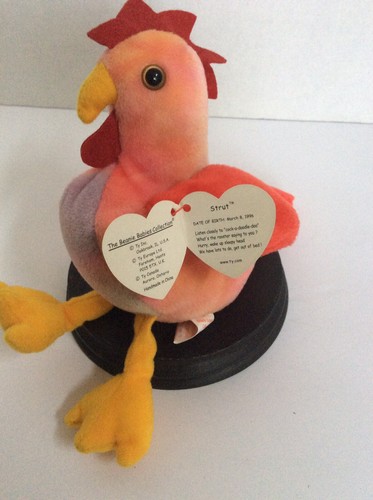 Vintage Beanie Baby~Strut The Rooster 1996~”Rare” w/Errors (NWT) - Picture 3 of 12