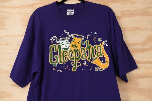 Krewe of Cleopatra New Orleans Mardi Gras Glittler Purple Art Shirt Size XL - Picture 2 of 9