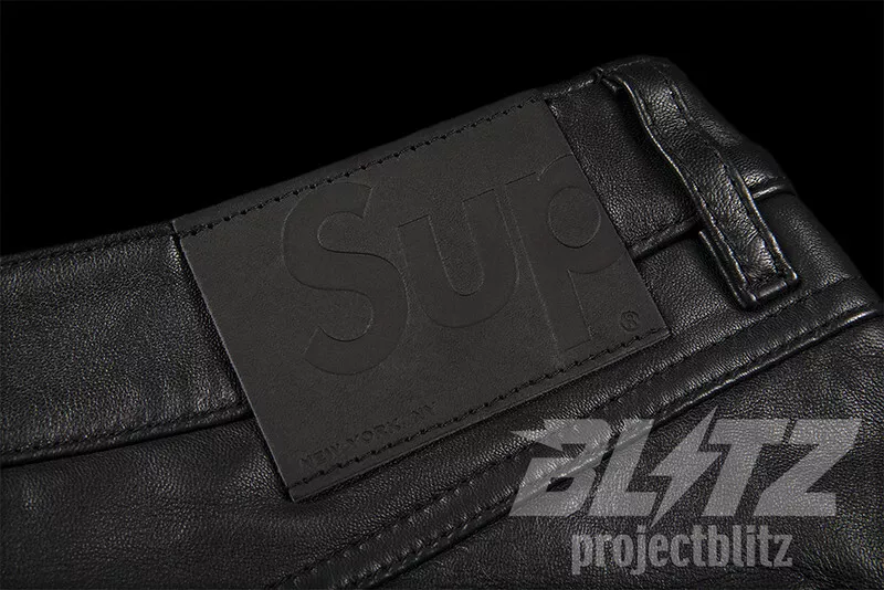 SUPREME LEATHER 5-POCKET LEATHER JEAN BLACK FW22 PANT PANTS