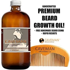 Handcrafted Caveman® BEARD GROWTH OIL + BEARD COMB * RAPID RESULTS!! Bay Rum   