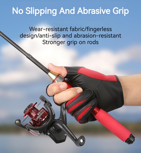 Anti-slip 3 Finger Cut Fingerless Breathable Outdoor Sport Fishing Gloves Unisex - Picture 2 of 32