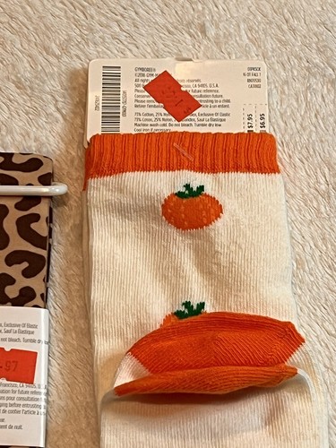 NWT Gymboree Leopard Cheetah Print Tights 7/8 & Pumpkin Knee High Socks 13/2 - Picture 6 of 6