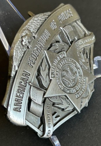VTG 1987 American Federation of Police Pewter Belt Buckle Siskiyou 87058 - Picture 6 of 8