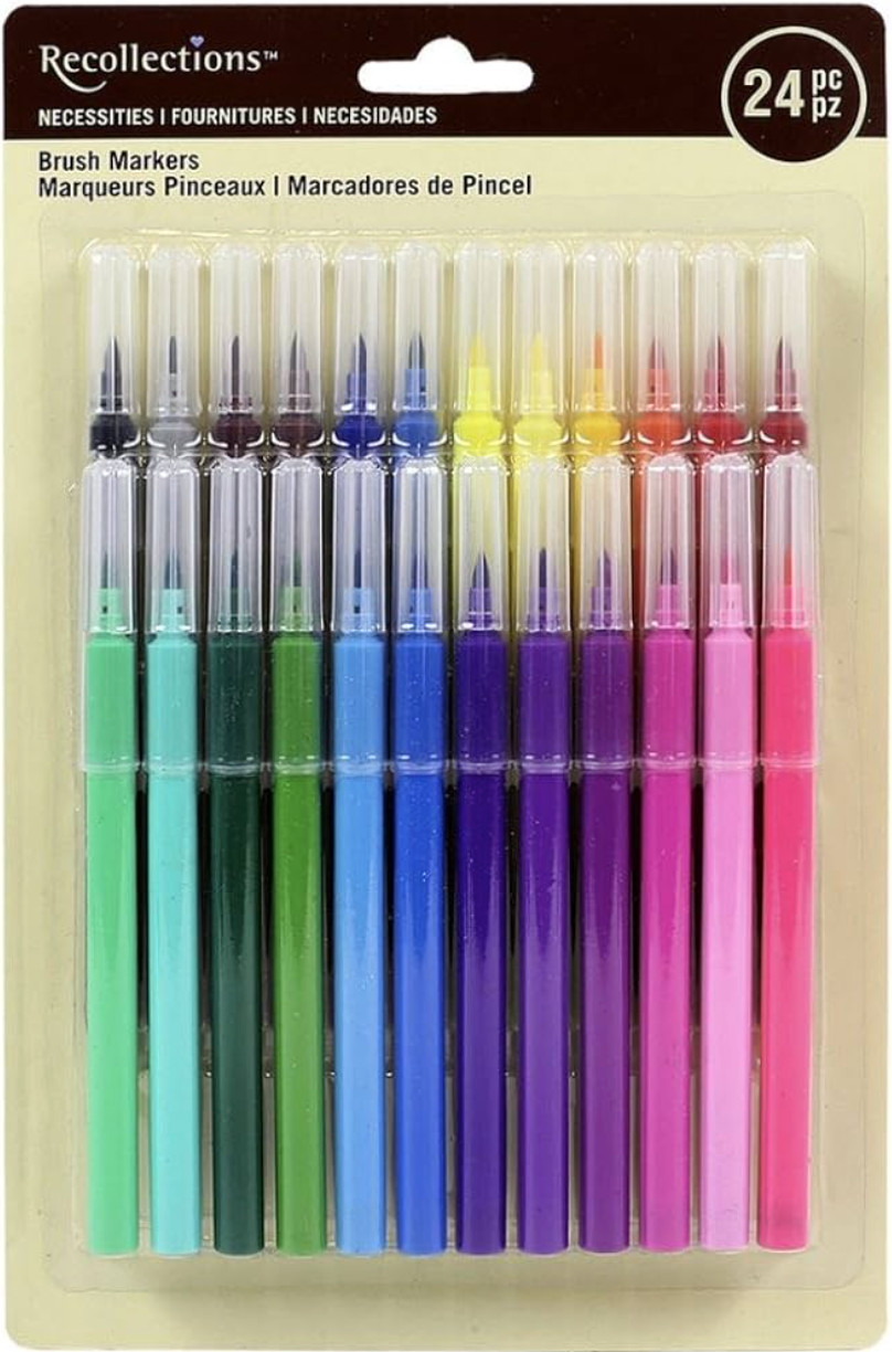 Recollection Necessities Brush Markers, 24 Count, Craft Mark