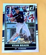 2016 Donruss Baseball Stat Line Career Ryan Braun #111 Holo #226/304 Brewers