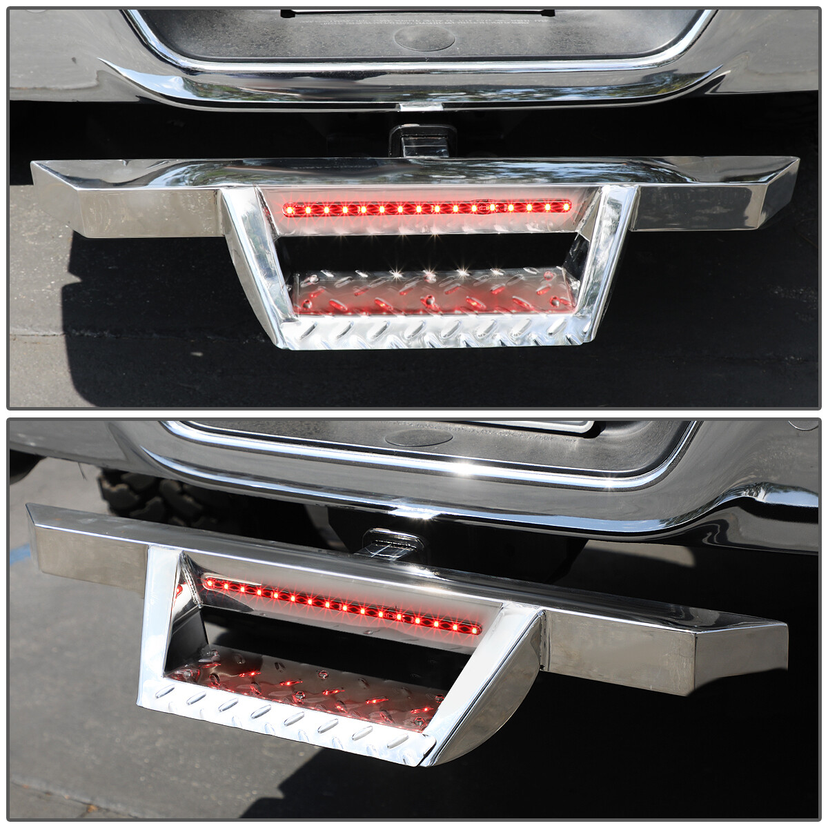 UNIVERSAL TRAILER TOW HITCH STEP BAR+PIN&CLIP W/LED BRAKE LIGHT FITS 2"RECEIVER