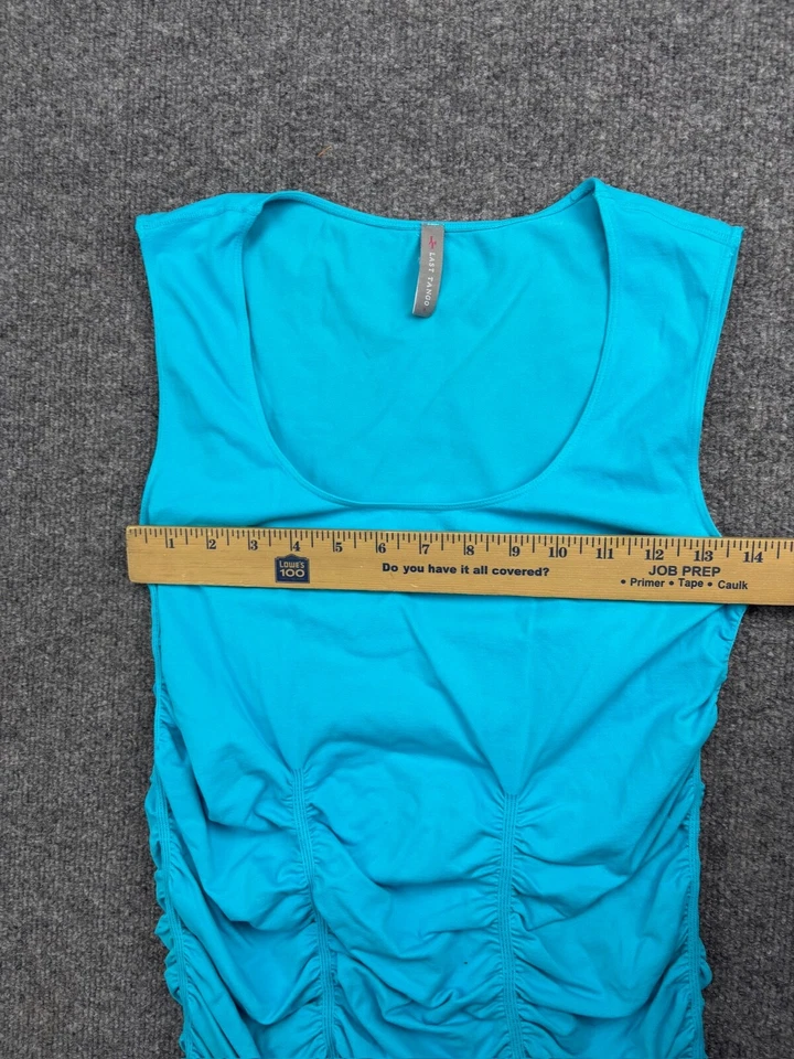 Camiseta sin mangas Last Tango acanalada XL azul elástico nailon cuello redondo sin mangas hecha en EE. UU. Foto 4 de 4