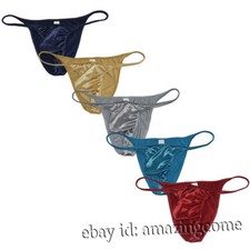 Men Shiny Posing Bikini Briefs Underwear Male Athletic Boxer Briefs Cheeky Trunk