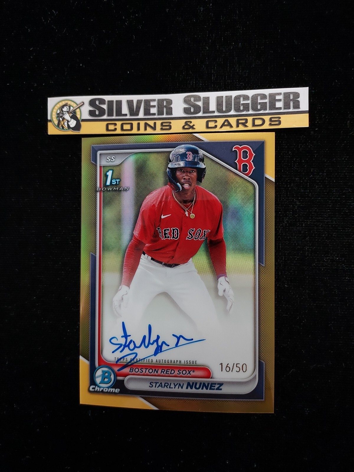 2024 Starlyn Nunez 1st Bowman Chrome Auto True Gold Refractor /50 #CPA-SN RedSox