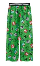 Minecraft Sleep Pants - Small 4/5 - Green - Diamond Fight NWT