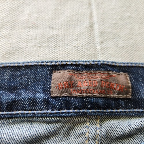 James Jeans Womens 28 Dark Blue Raw Hem Bootcut Stretch Dry Aged Denim 28x31 - Picture 9 of 15