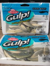 2 Packs Gulp Saltwater Fishing Baits - 3" Soft Pogy - Sardine Color
