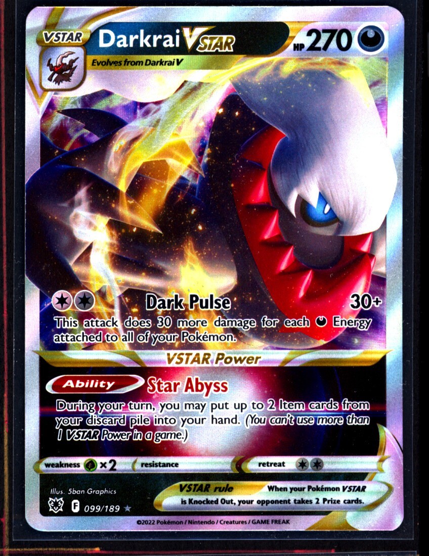 Darkrai VSTAR 99/189 Ultra Rare Astral Radiance Pokemon TCG NM 0408#192