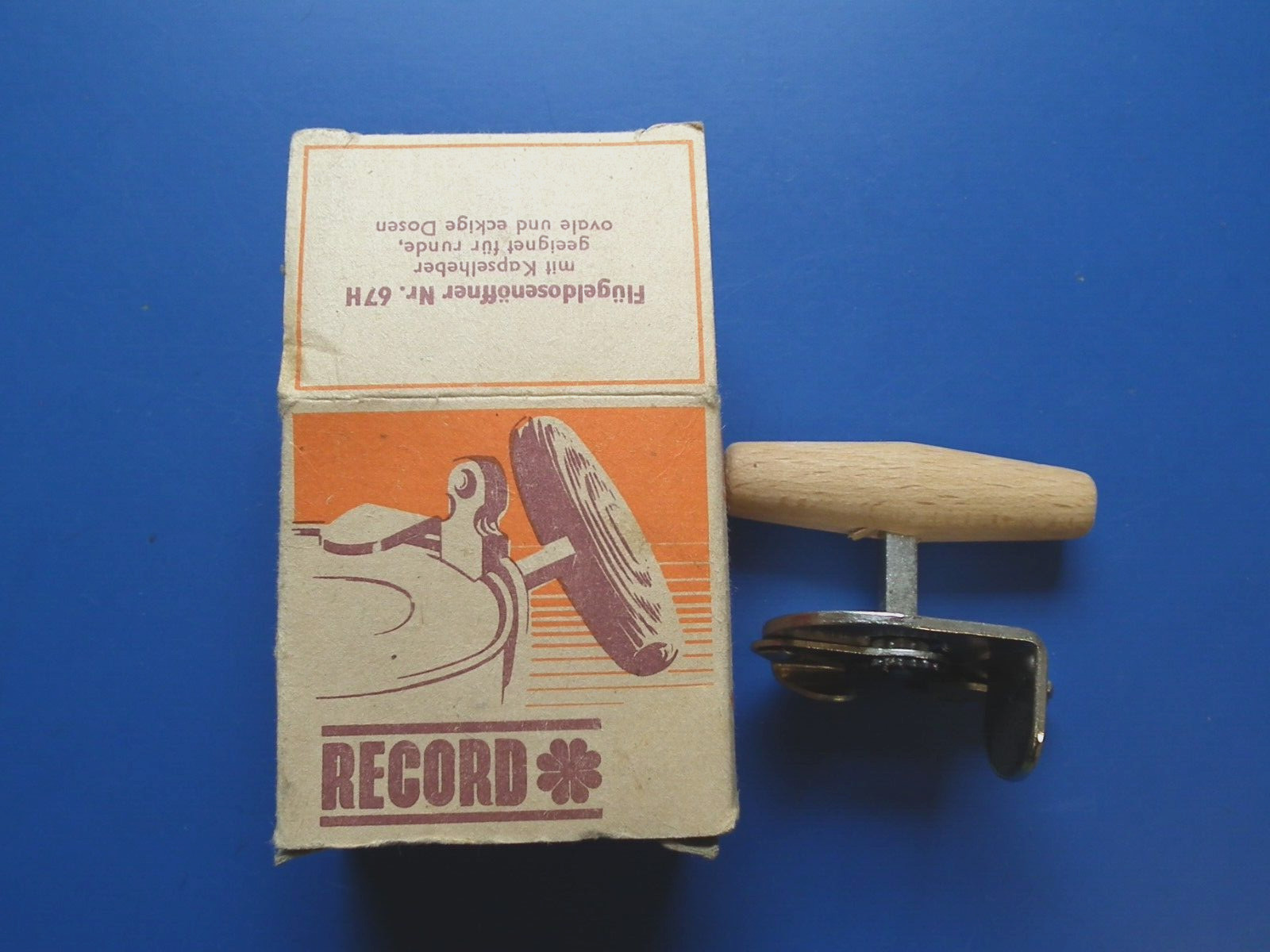Dosenöffner Büchsenöffner " RECORD " - DDR -Qualität - Flügeldosenöffner -OVP-
