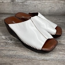 Vintage Naturalizer White Open Toe Heels Leather Sole Women s 8M