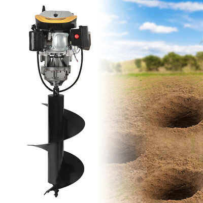 223cc 9HP 4-Stroke Fence Post Hole Digger Earth Auger Borer Ground Drill 16'' Bit