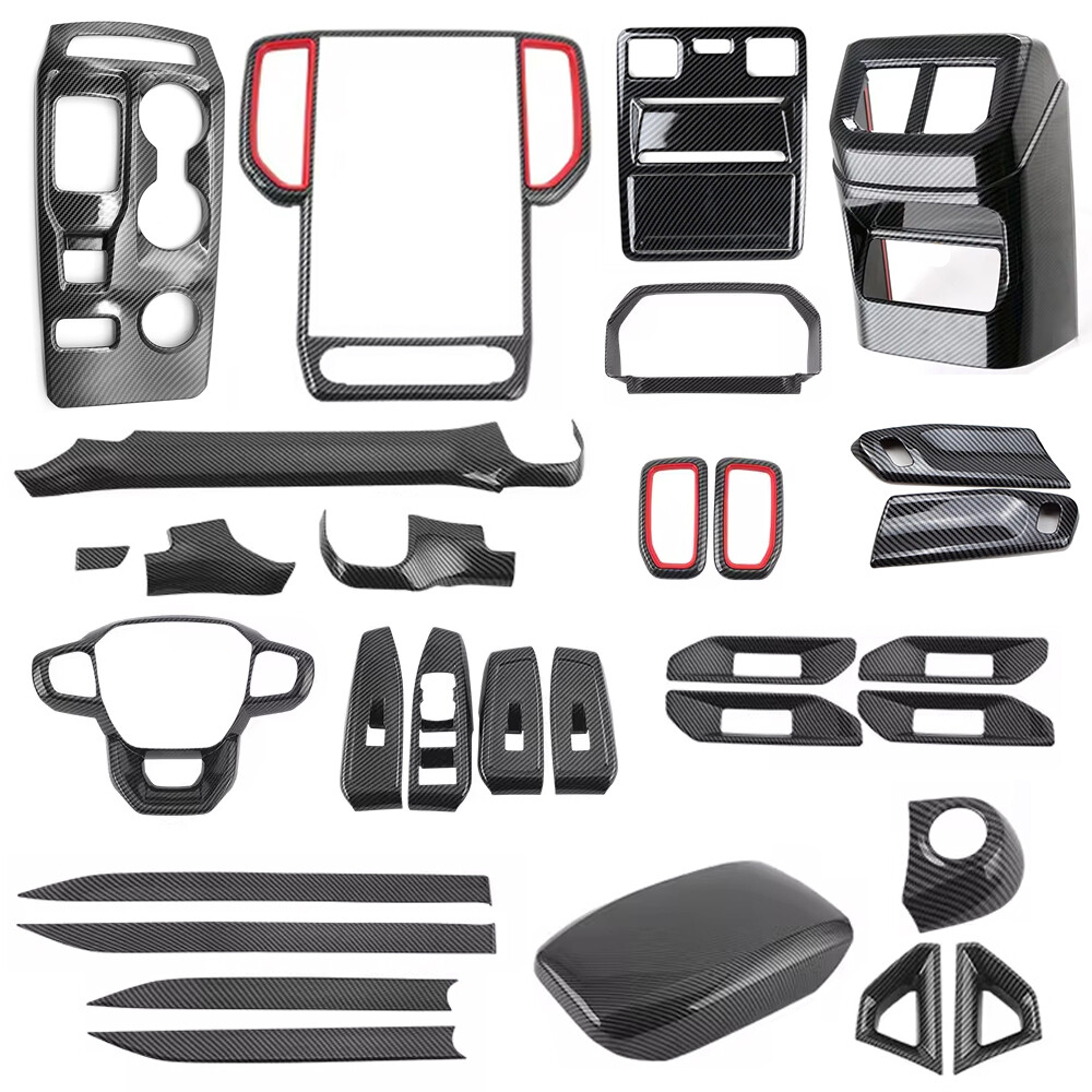 Carbon Fiber Full Interior Accessories Cover Trim Fits For Ford Ranger 2023 2024