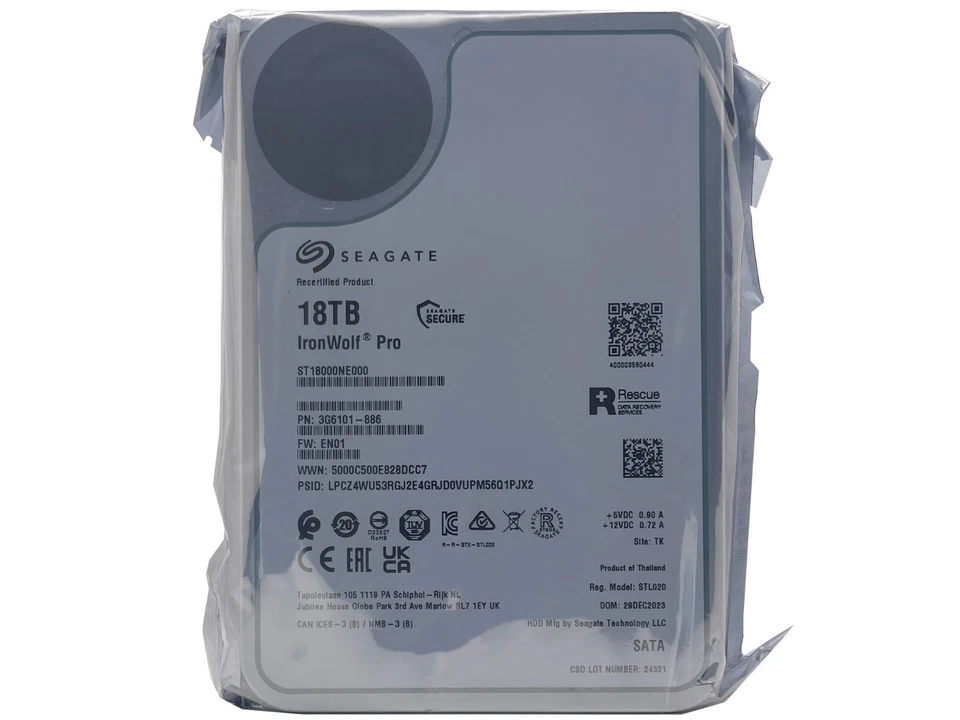 Seagate IronWolf Pro 18TB 7200RPM SATA 6Gb/s 3.5" NAS Hard Drive - ST18000NE000 - Image 2 of 4