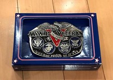 Vintage WWII VETERAN Belt Buckle Great American Buckle Co - New in Box
