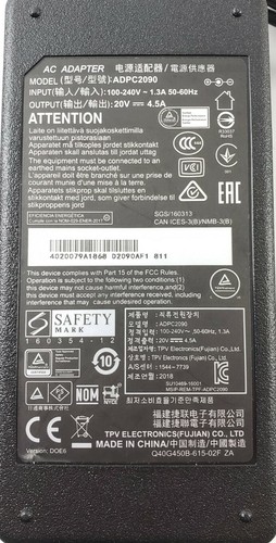 ADPC2090 AC Adapter for MSI Monitor MPG27CQ 20V 4.5A 90W - Picture 2 of 2