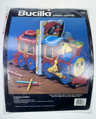 Bucilla Plastic Canvas Kit 6066 Storybook Express Train Bookends Craft