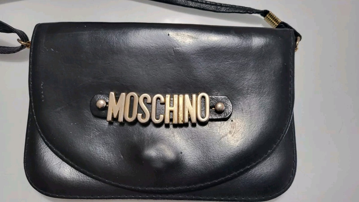 Vintage Moschino Leather Black Bag | eBay