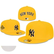 New York Yankees Fitted Hat Embroidered Baseball Cap Sun Hat Flat Brim Cap