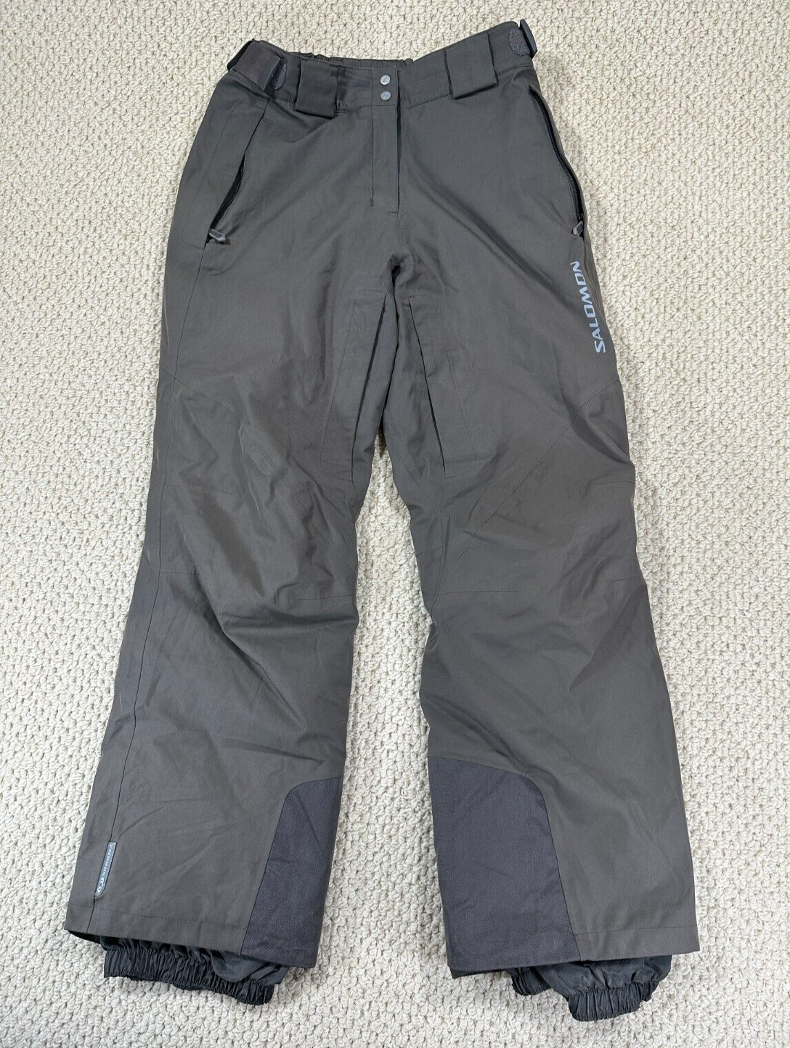 Salomon GoreTex pantaloni da neve donna US 10 grigi 30" cuciture interne sci snowboard outdoor