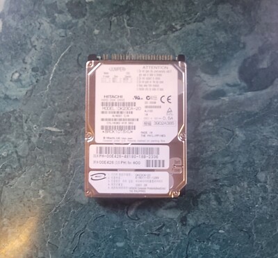 Hitachi 20GB 2.5'' IDE HDD For Vintage Laptops   Very Good Cond. Hardly Used