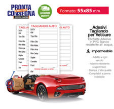 ETICHETTE TAGLIANDO AUTO MOTO PVC RESISTENTI CAMBIO OLIO IMPERMEABILE 50 PEZZI R