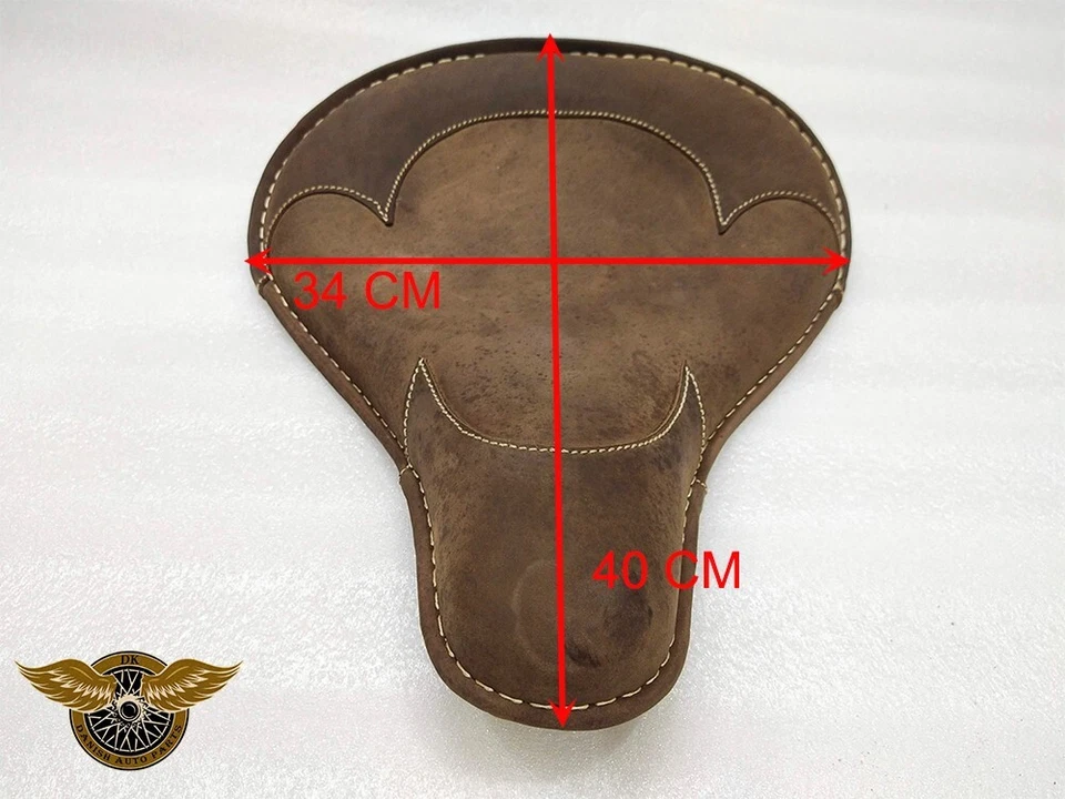 SEAT SOLO POUR HARLEY SPORTSTER CUIR MARRON ROUILLÉ CUSTOM CHOPPER BOBBER - Photo 3/4