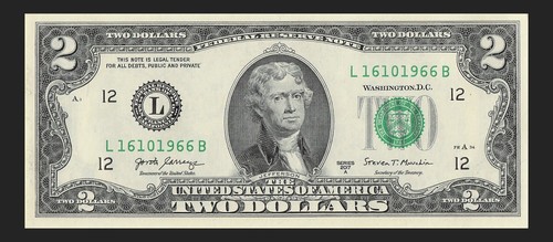 OCT 16 1966 Birthday Date Note Fancy Serial Number Two Dollar Bill 10 16 1966 - Picture 7 of 11