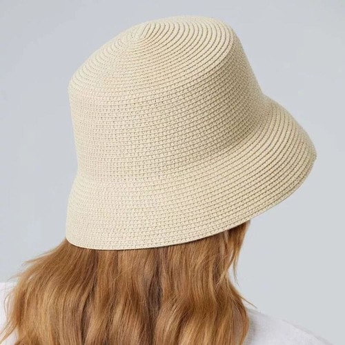 Breathable Women Straw Bucket Hat Foldable Fisherman Hat - Picture 5 of 17