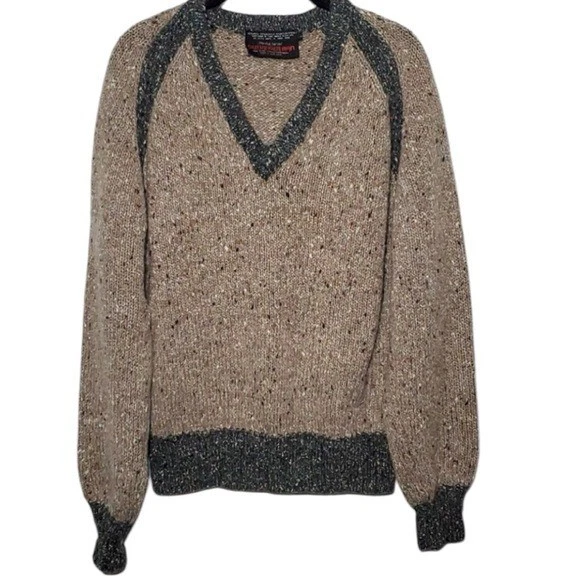 Vintage Renee Tener Size XL Wool Silk Blend Grandpa Sweater Outlander Man