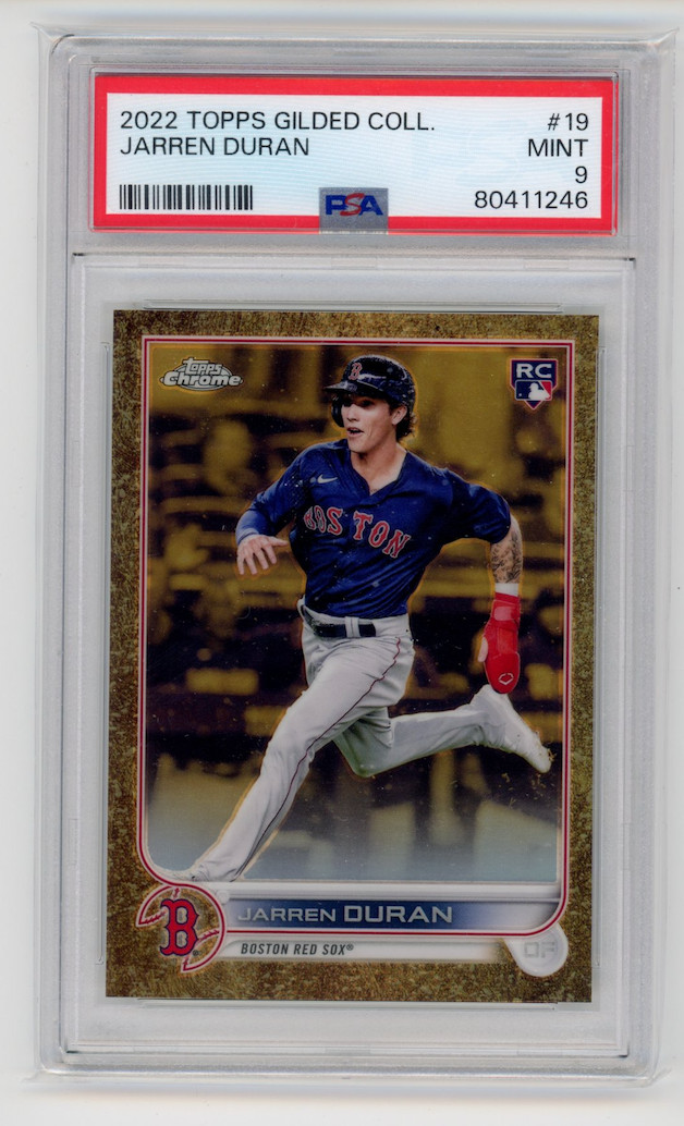 Jarren Duran 2022 Topps Gilded Collection Gold Refractor /99 PSA 9 Rookie RC