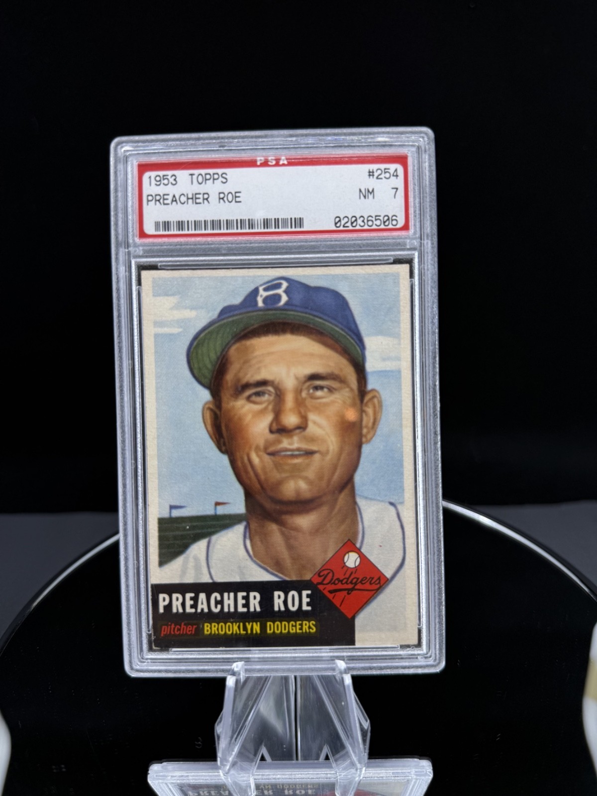 1953 Topps #254 Preacher Roe PSA 7 Brooklyn Dodgers pitcher