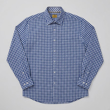 Robert Talbott Carmel Regular Fit Blue White Check Dress Shirt XL